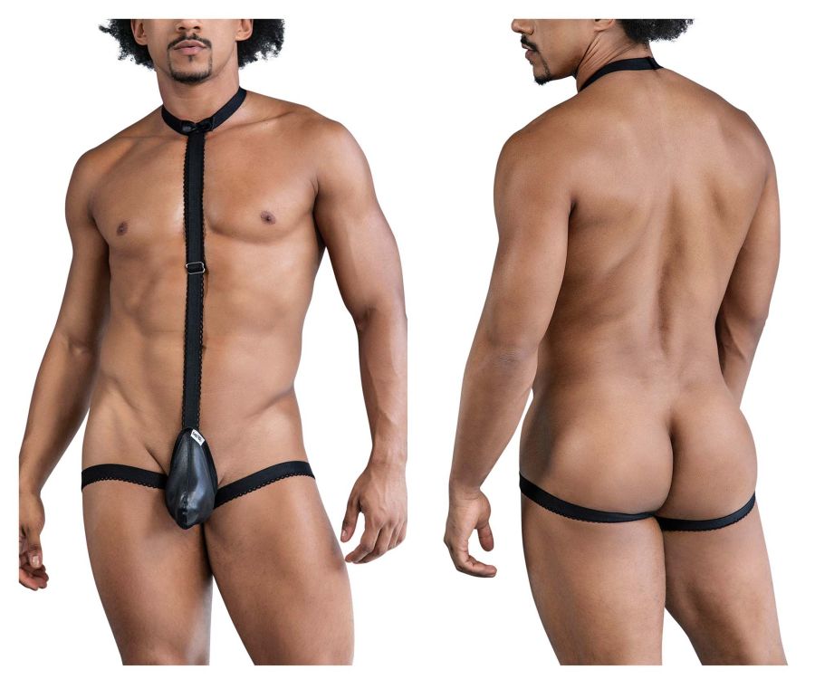 CandyMan Men's Underwear 99839 Black Tie Thongs Color Black