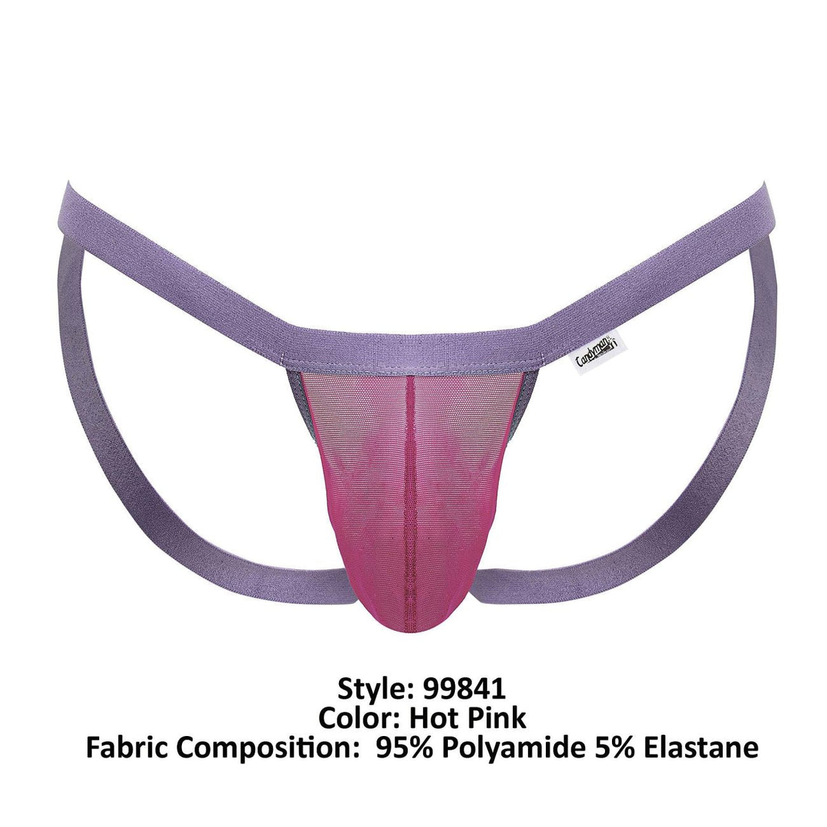 CandyMan Men's Underwear 99841 Mesh Thongs Color Hot Pink