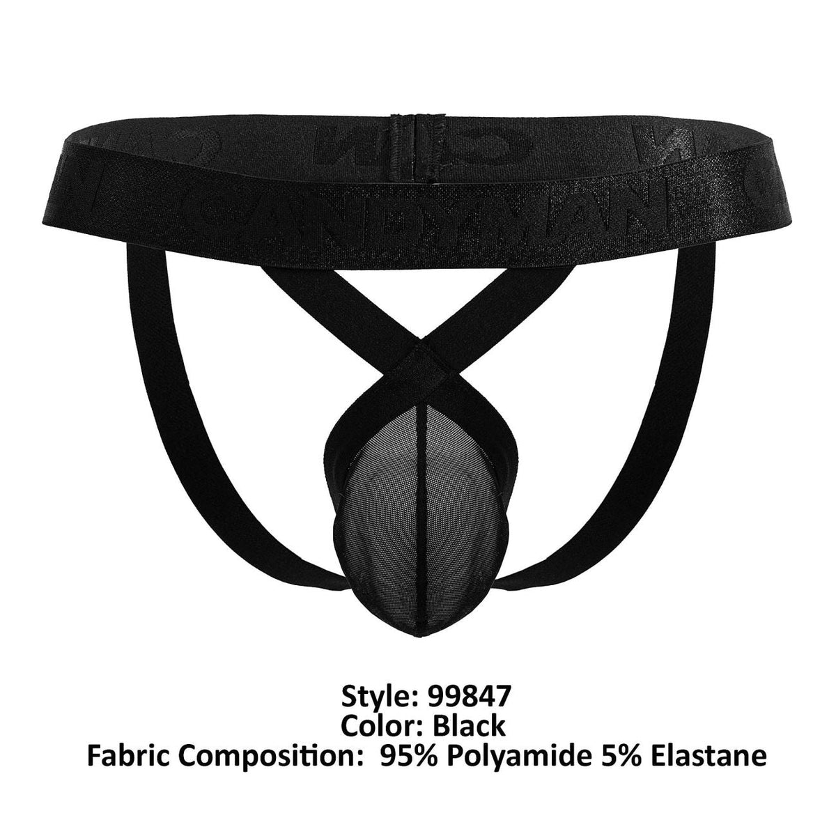 CandyMan Men's Underwear 99847 Mesh Thongs Color Black