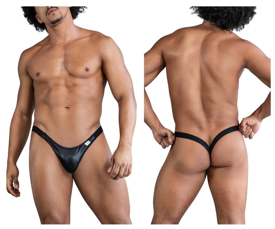 CandyMan Men's Underwear 99848 Bikini Thongs Color Black