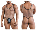 CandyMan Men's Underwear 99858 Fishnet Bodysuit Color Beige-Black