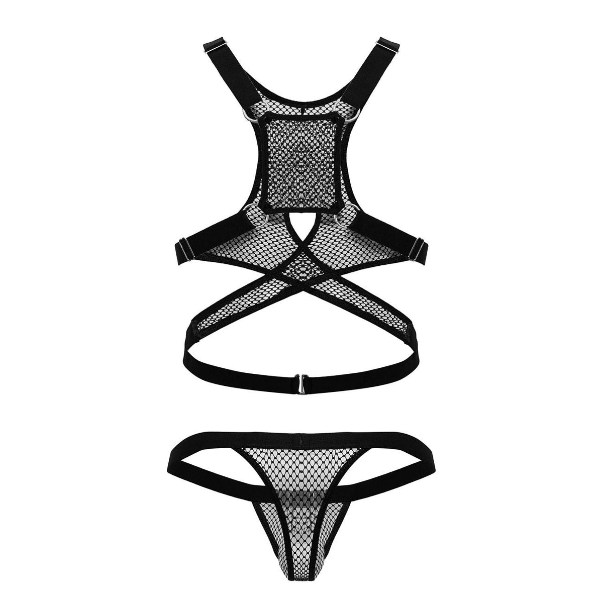 CandyMan Men's Underwear 99862 Fishnet Outfit Color Black