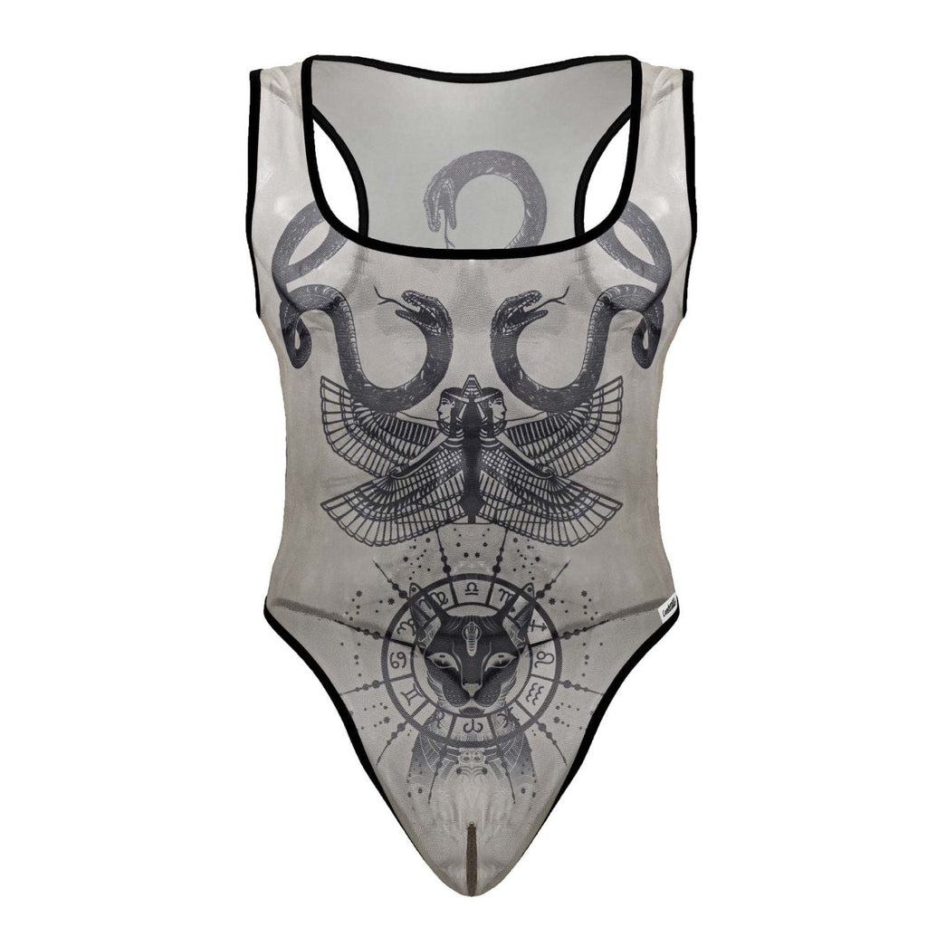 CandyMan Men's Underwear 99869 Egyptian Bodysuit Color Nude-Black