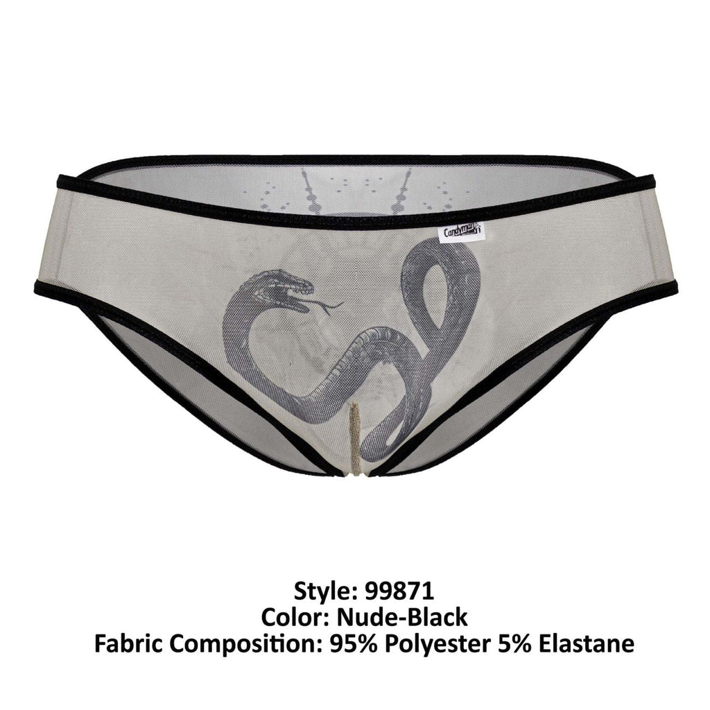 CandyMan Men's Underwear 99871 Egyptian Briefs Color Nude-Black