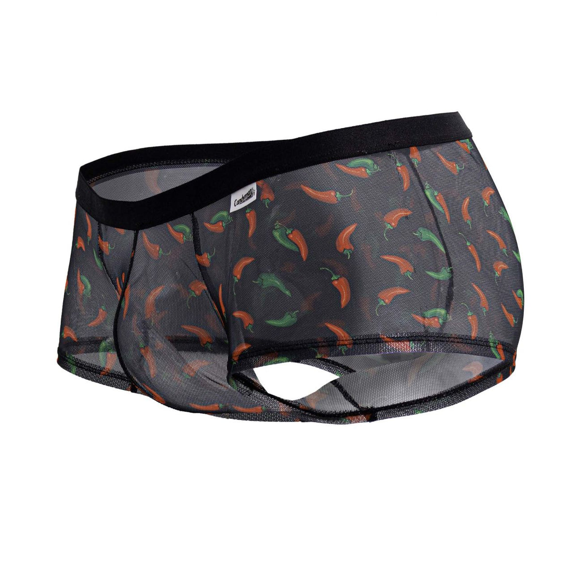 CandyMan Men's Underwear 99873 Chili pepper Trunks Color Black Print