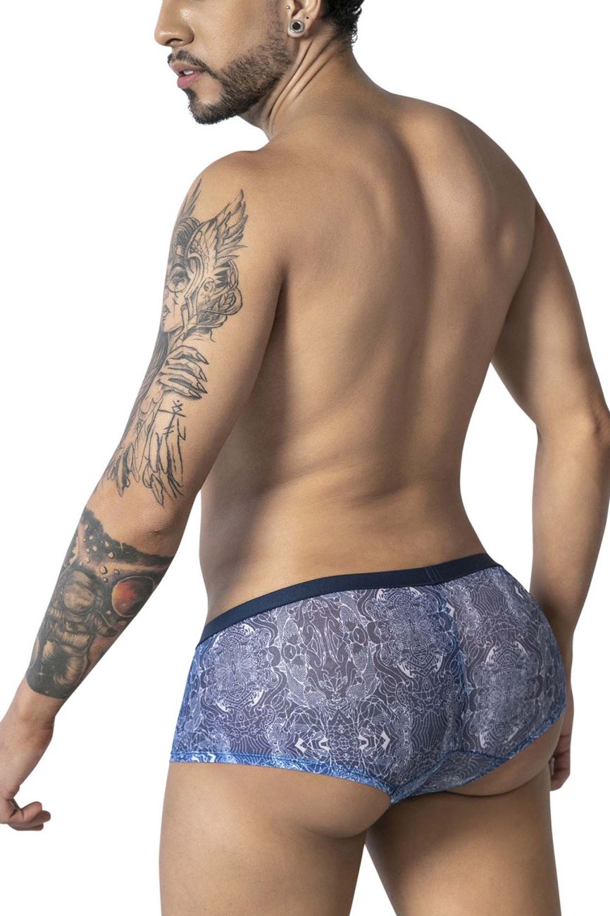 CandyMan Men's Underwear 99873 Water prints Trunks Color Blue-White