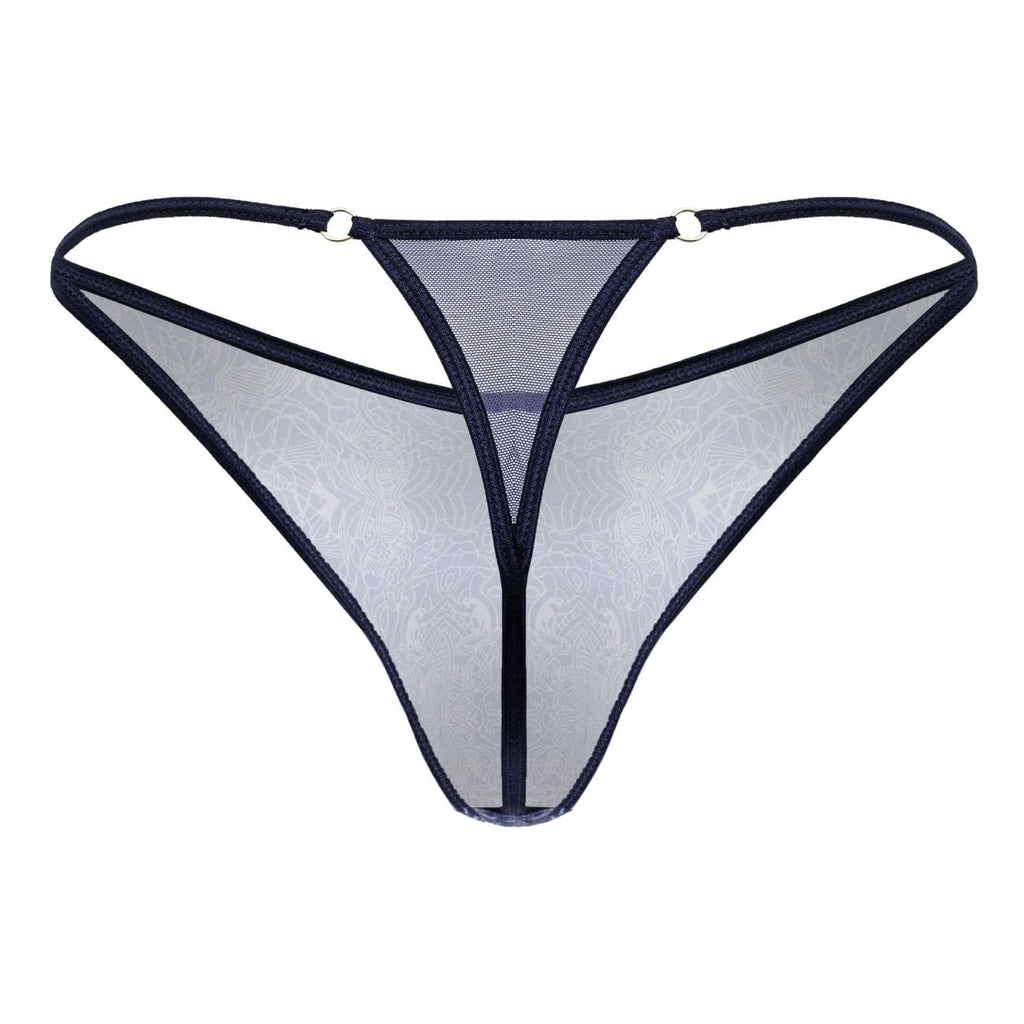 CandyMan Men's Underwear 99875 Water prints Thongs Color Blue-White