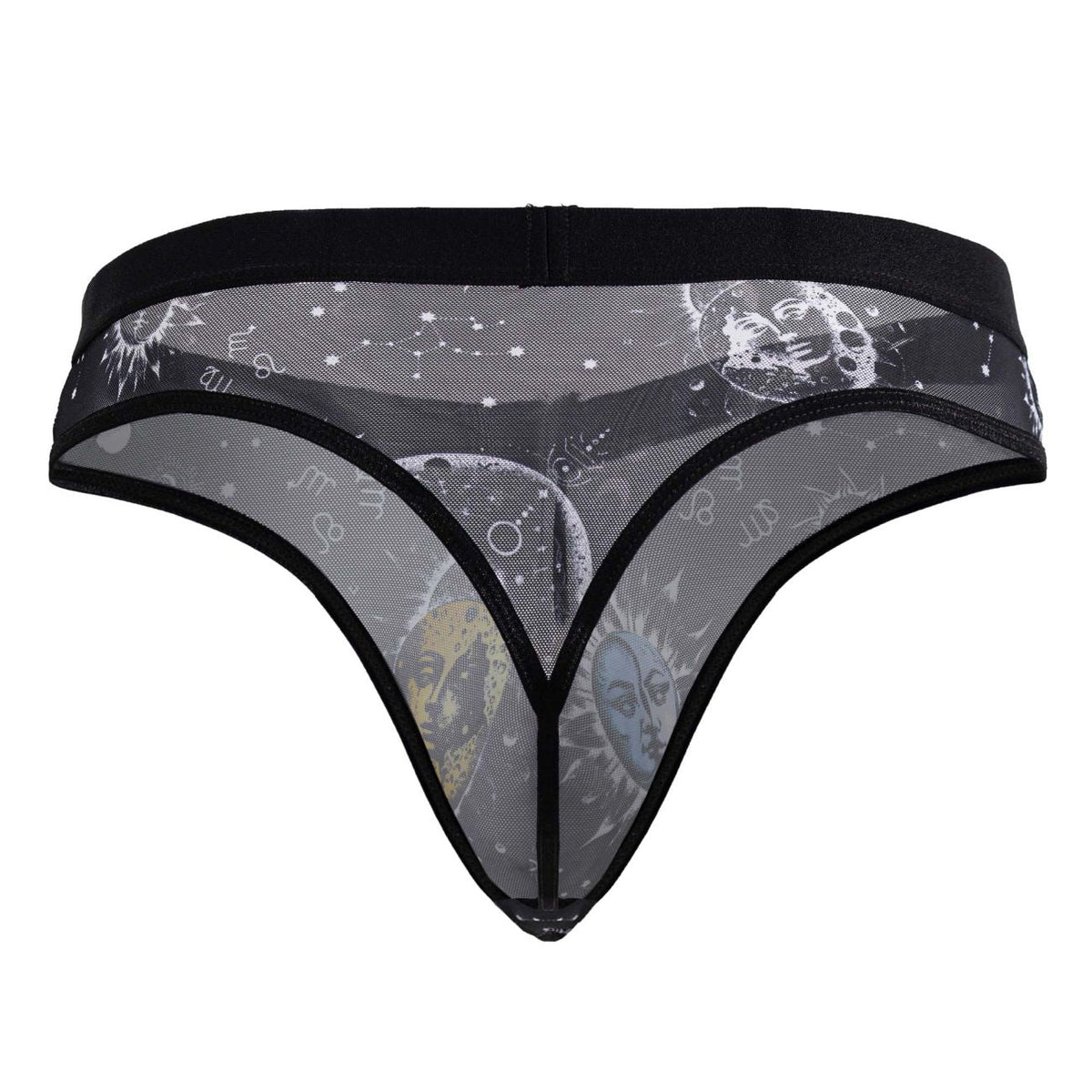 CandyMan Men's Underwear 99885 Sun Moon Thongs Color Black-White