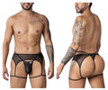 CandyMan Men's Underwear 99898 Geometric Mesh Thongs Color Black