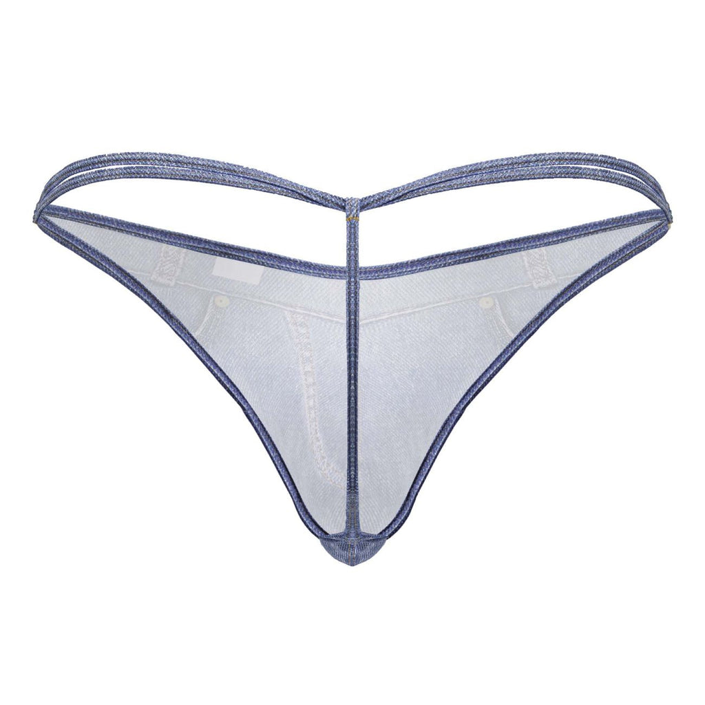 CandyMan Men's Underwear 99899 Cowboy Thongs Color Denim Blue