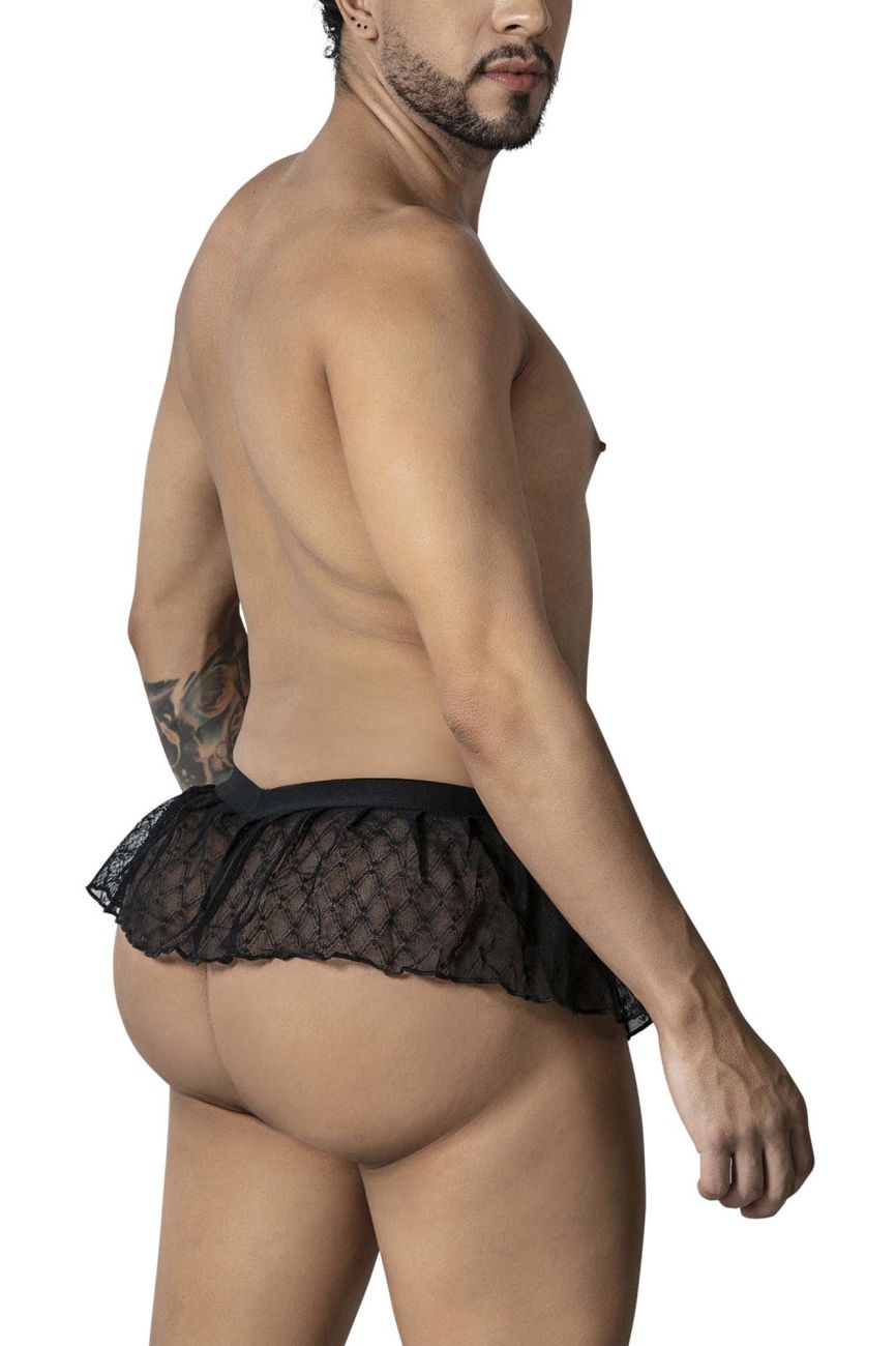 CandyMan 99901 Men's Underwear Geometric Mesh Thongs Color Black