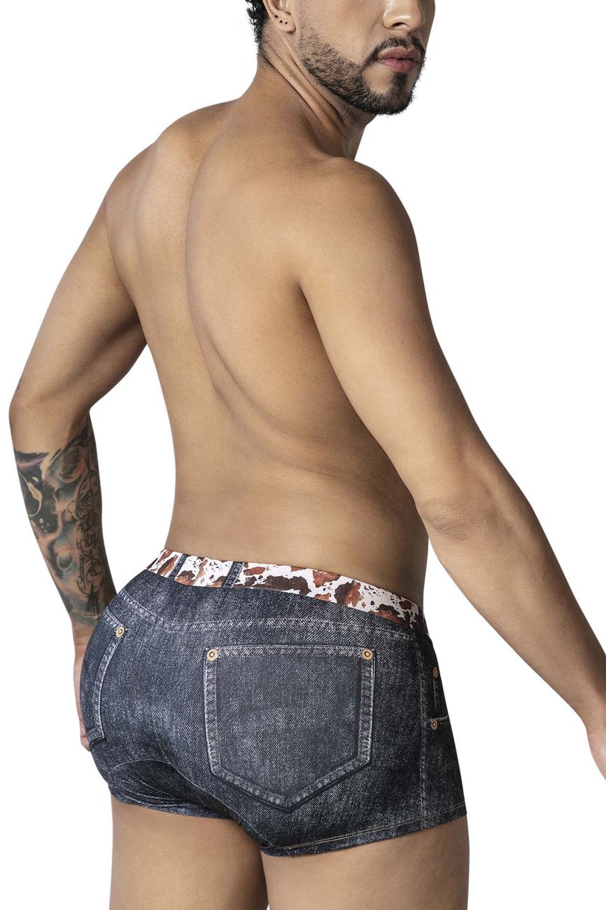 CandyMan Men's Underwear 99904 Cowboy Trunks Color Denim Black