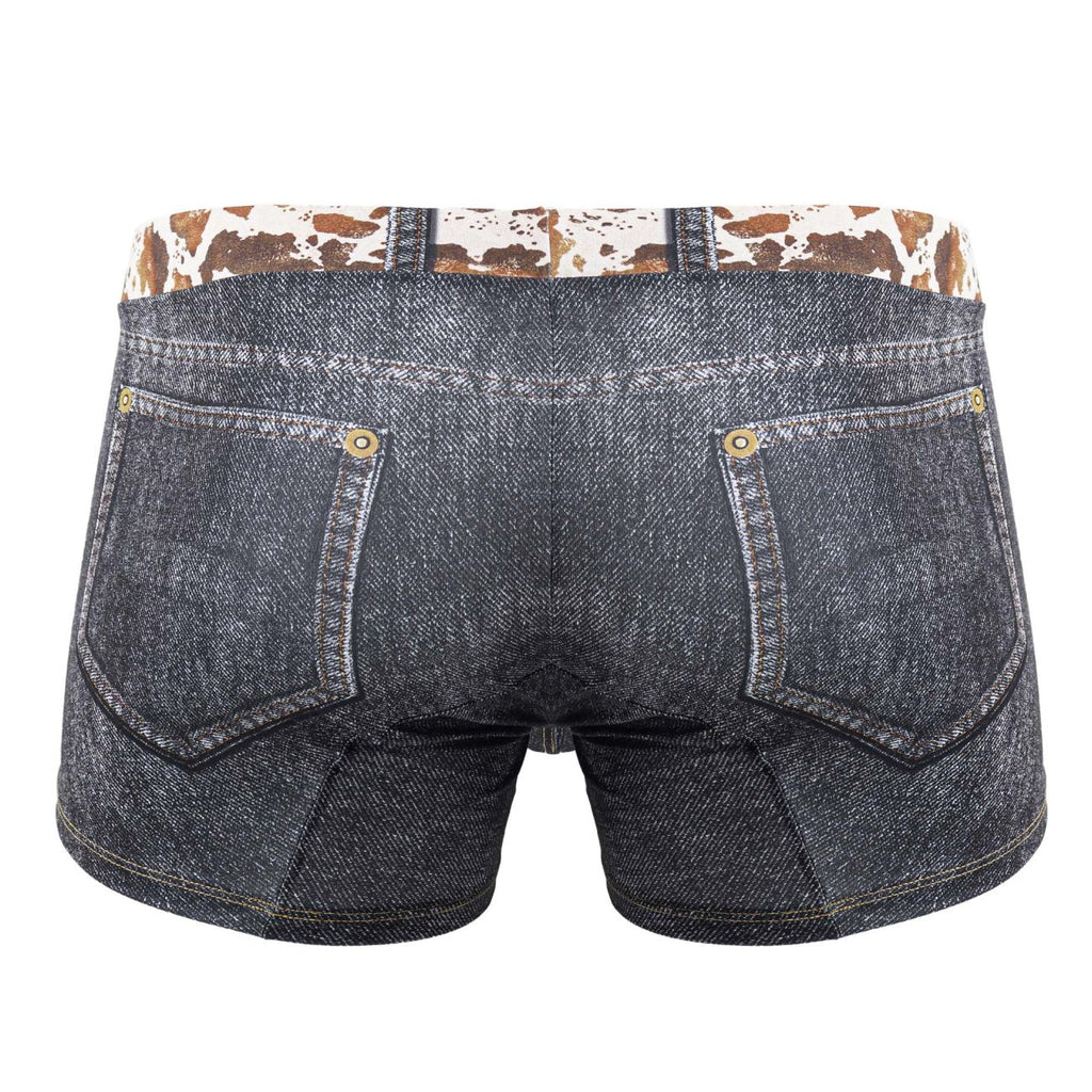 CandyMan Men's Underwear 99904 Cowboy Trunks Color Denim Black