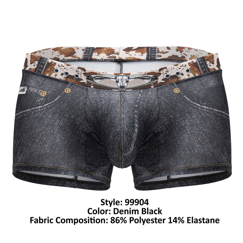 CandyMan Men's Underwear 99904 Cowboy Trunks Color Denim Black