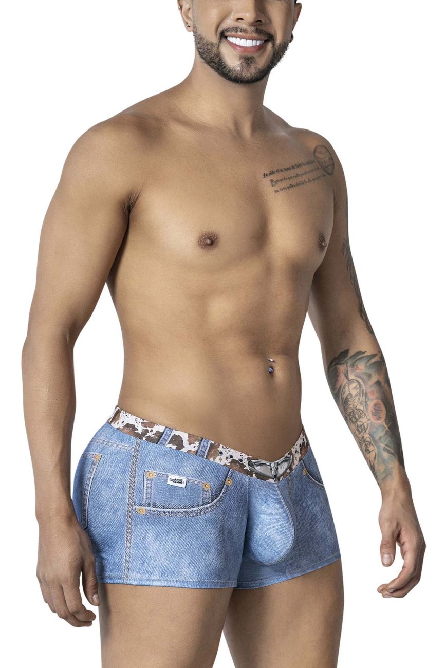CandyMan Men's Underwear 99904 Cowboy Trunks Color Denim Blue