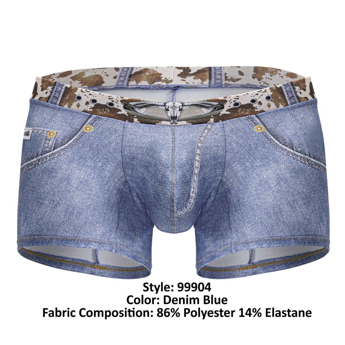 CandyMan Men's Underwear 99904 Cowboy Trunks Color Denim Blue