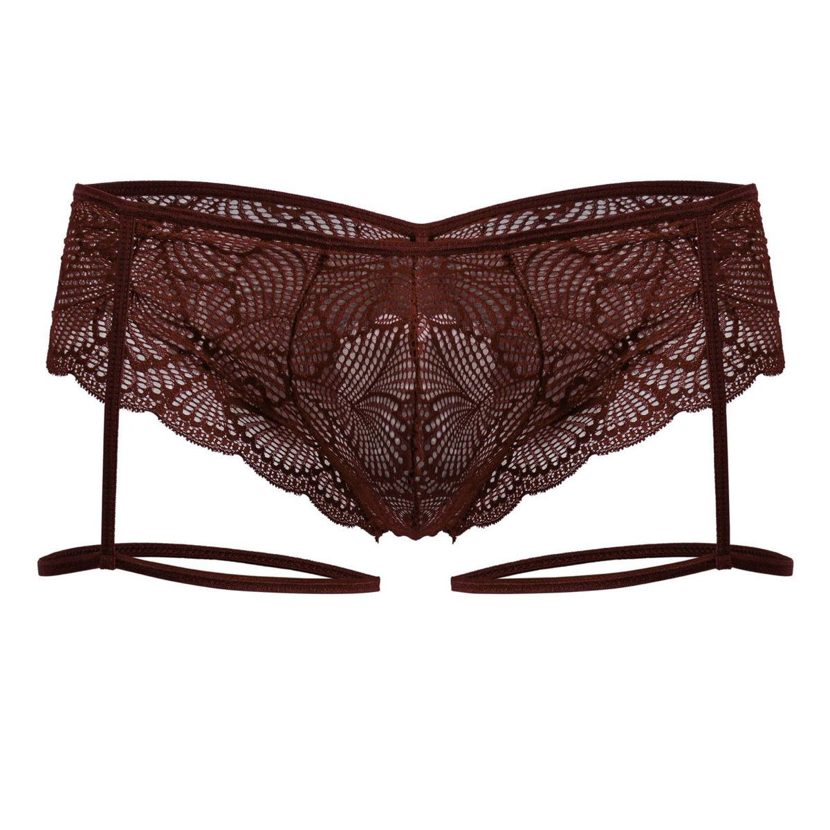 CandyMan Men's Underwear 99905 Garter Lace Briefs Color Burgundy