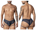 CandyMan Men's Underwear 99905 Garter Lace Briefs Color Navy