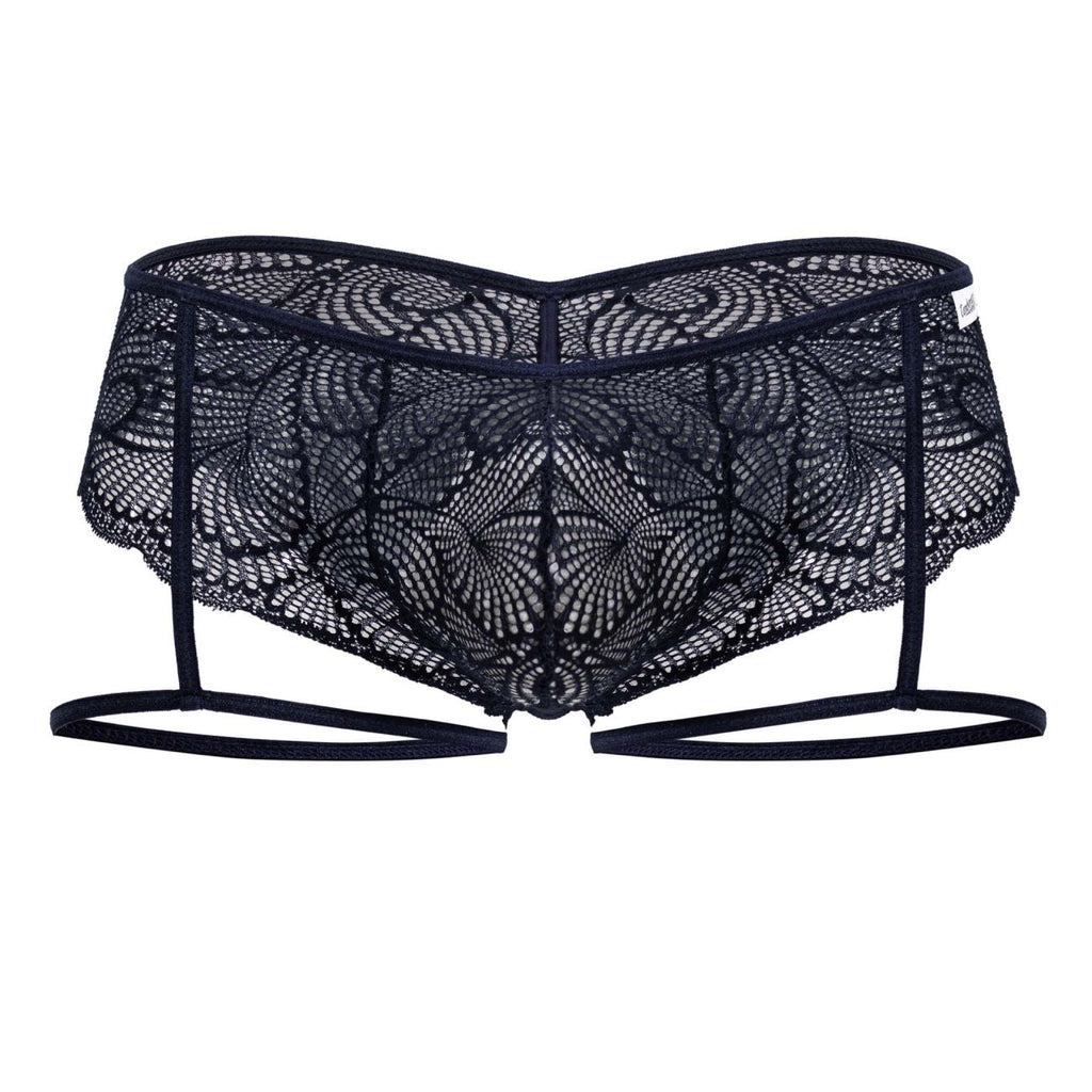 CandyMan Men's Underwear 99905 Garter Lace Briefs Color Navy