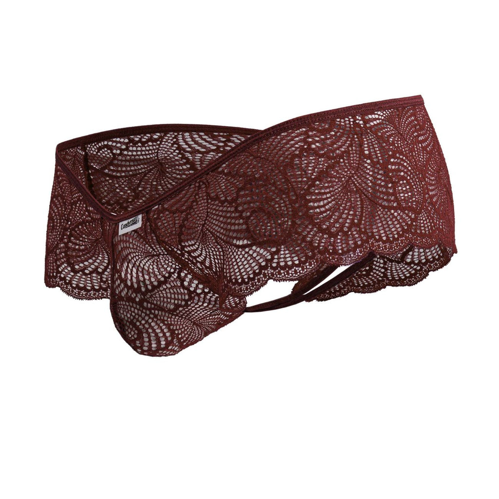 CandyMan 99907 Men's Underwear Lace Trunks Color Burgundy