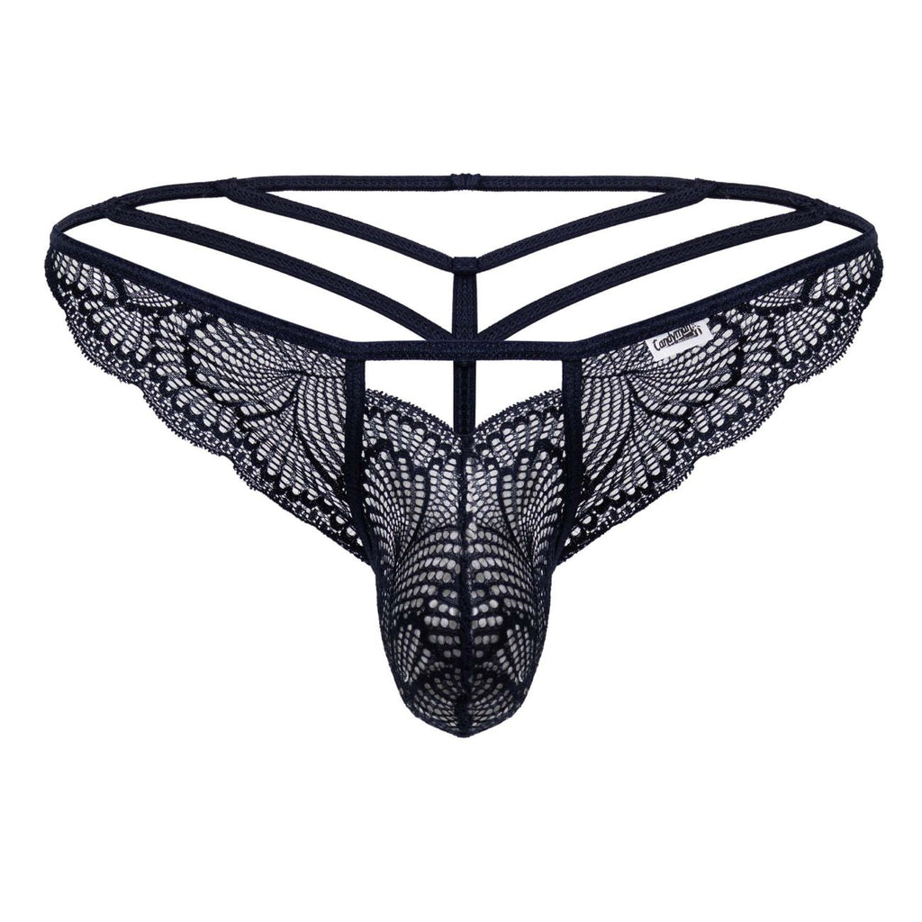 CandyMan Men's Underwear 99910 Lace Thongs Color Navy