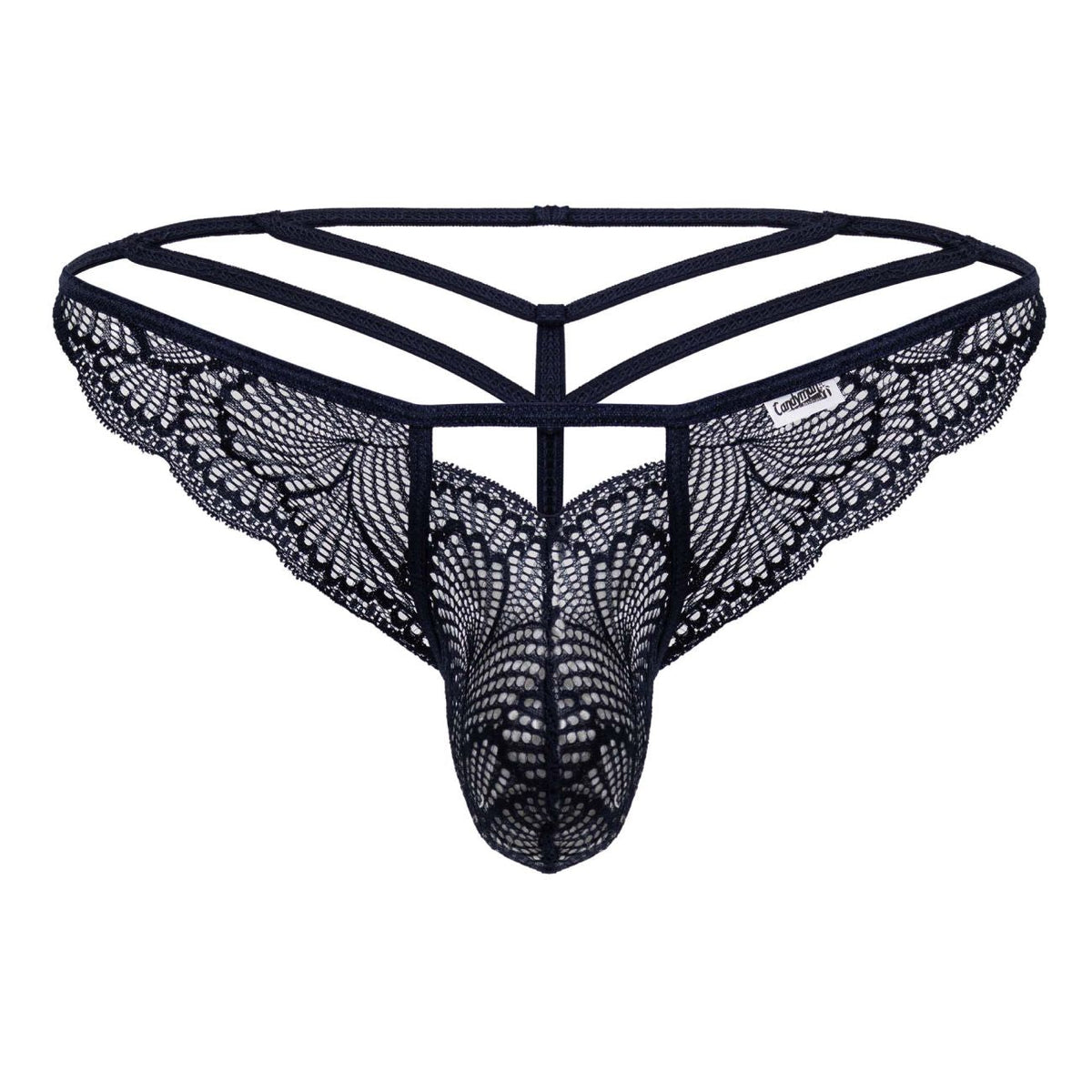CandyMan Men's Underwear 99910 Lace Thongs Color Navy