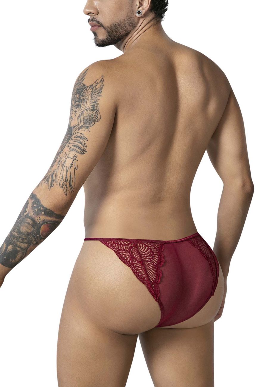 CandyMan Men's Underwear 99914 Lace Briefs Color Burgundy