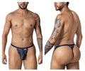 CandyMan Men's Underwear 99915 Lace Thongs Color Navy