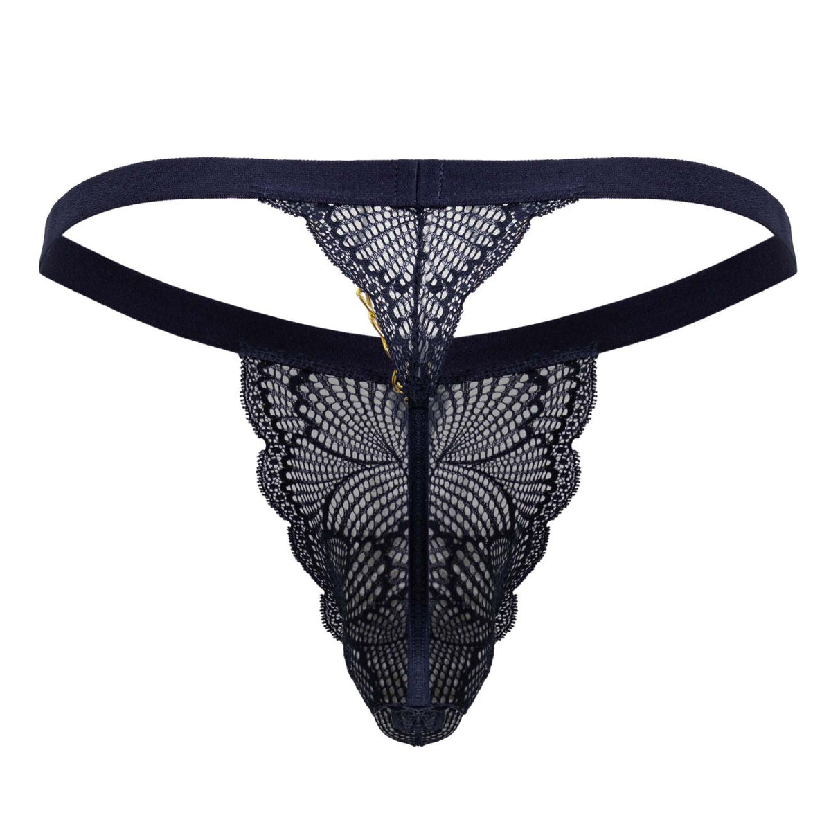CandyMan Men's Underwear 99915 Lace Thongs Color Navy