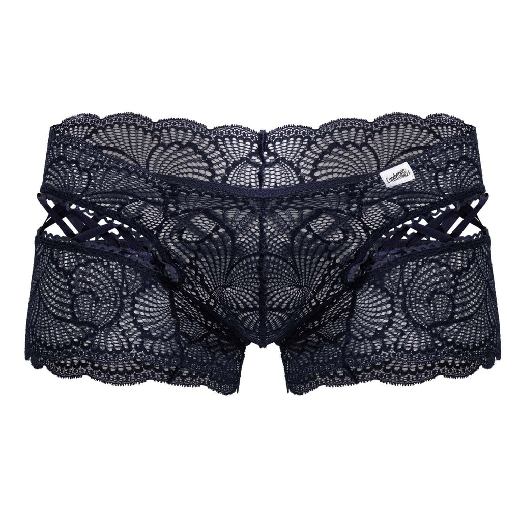 CandyMan Men's Underwear 99916 Lace Trunks Color Navy