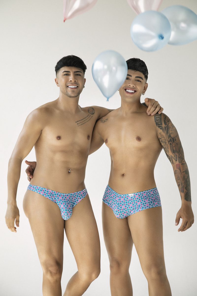 CandyMan 99923 Men's Underwear Printed Bikini Briefs Color Printed Blue