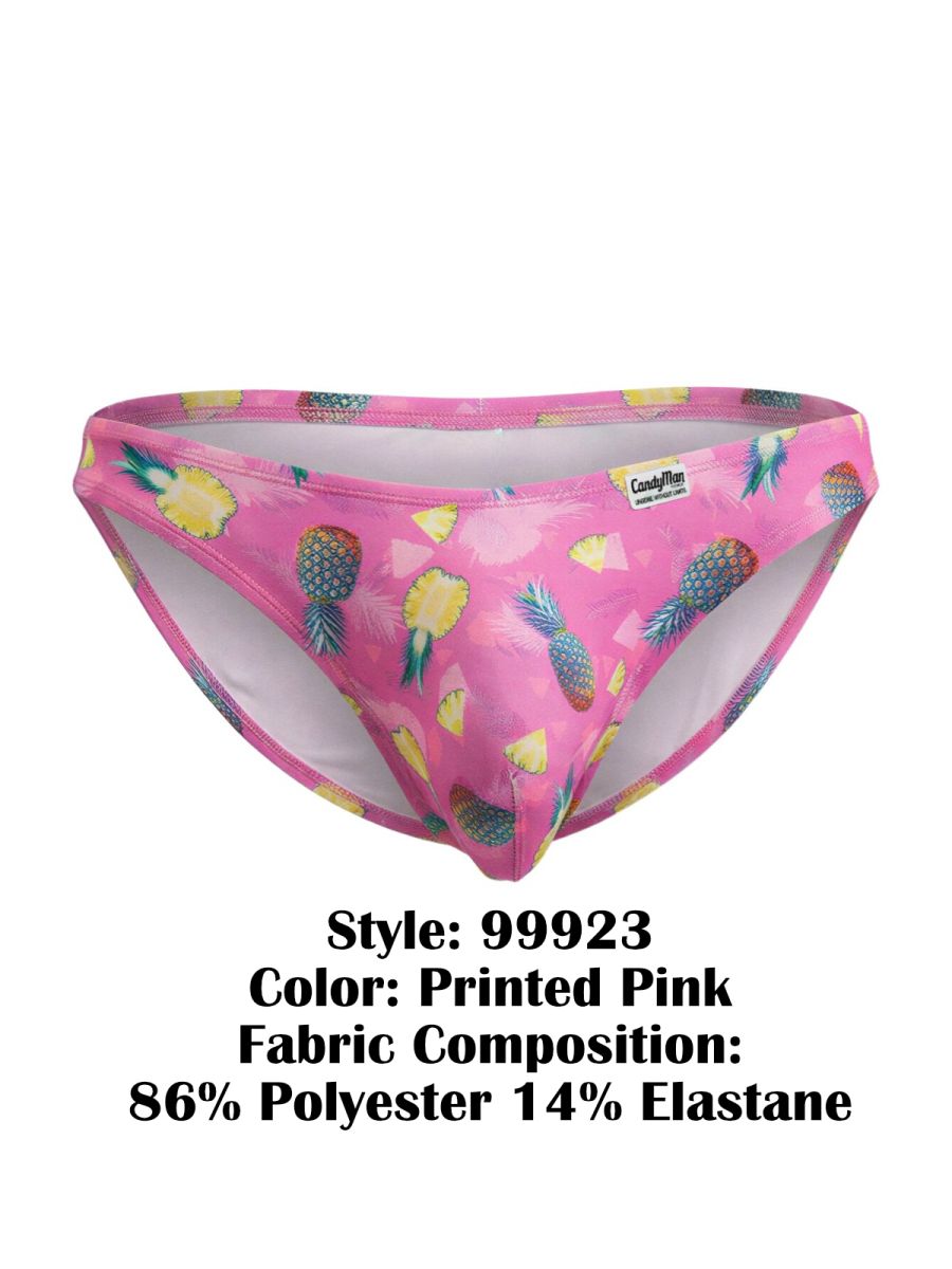 CandyMan 99923 Men's Underwear Printed Bikini Briefs Color Printed Pink