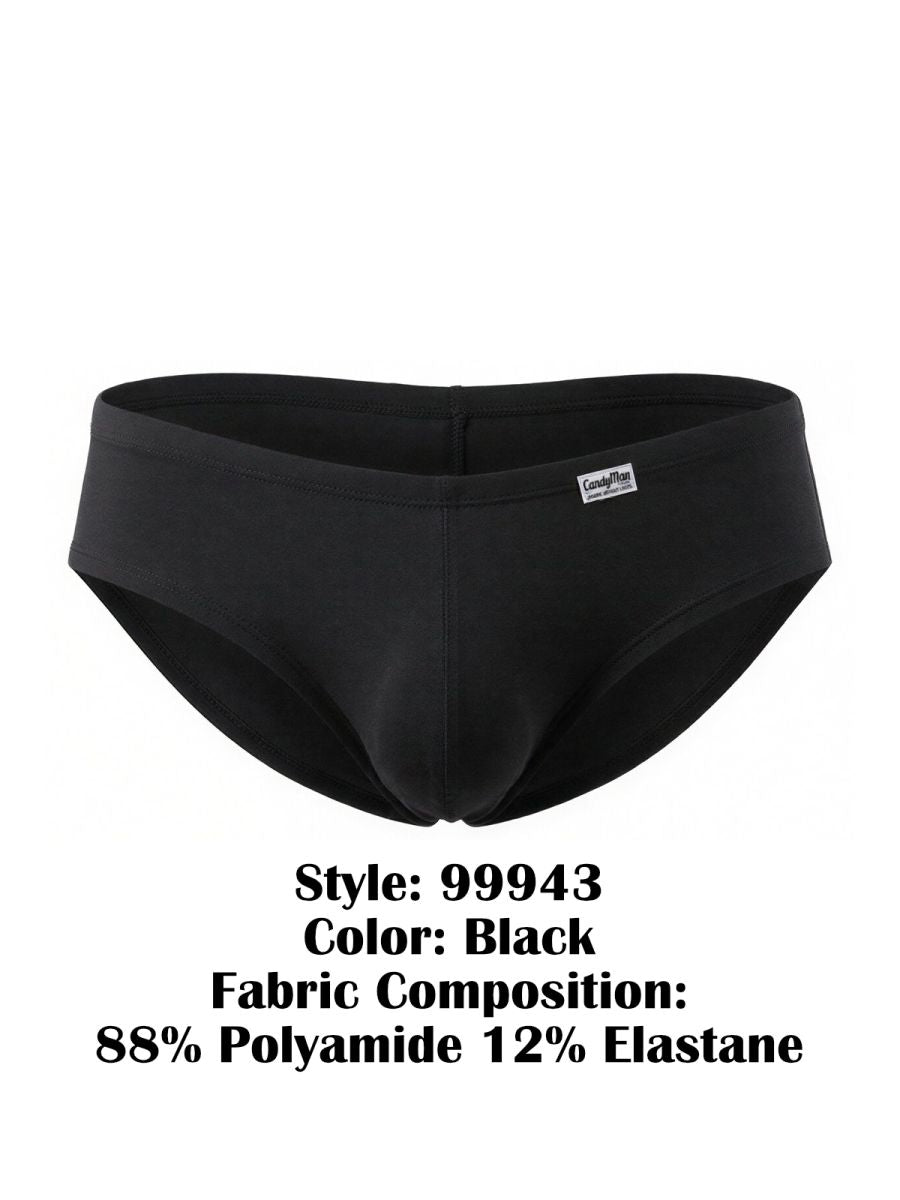 CandyMan 99943 Men's Underwear Sleek Low Rise Trunks Color Black
