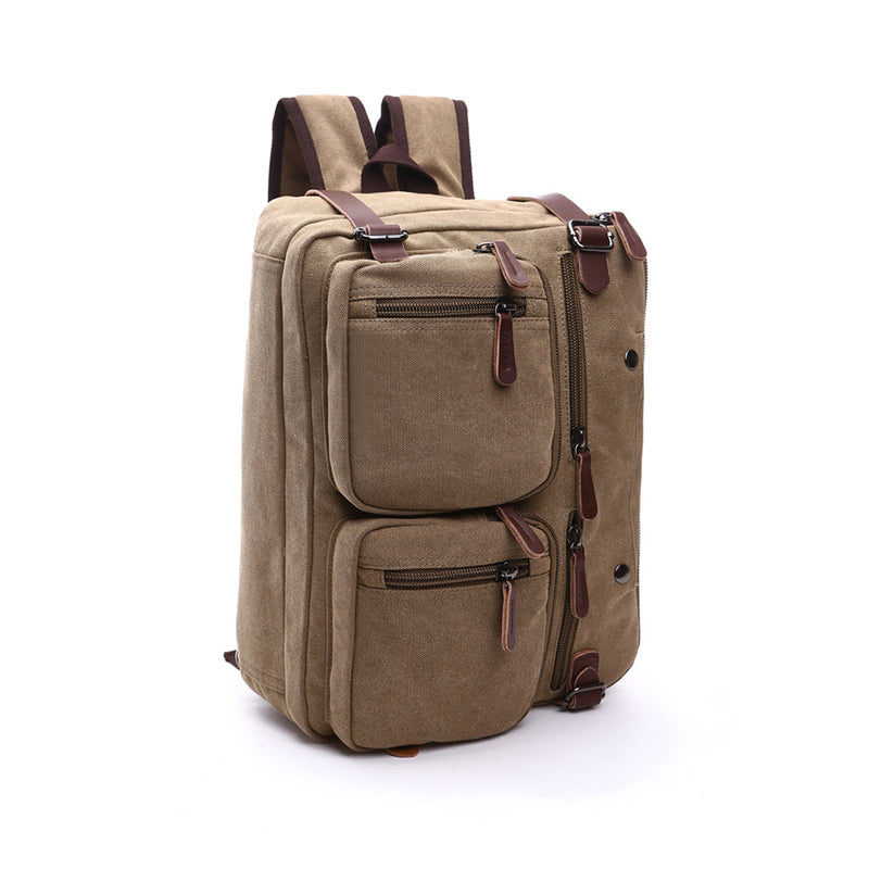 Canvas Briefcase Mens Canvas Messenger Bag Shoulder Laptop Bag Convertible Backpack
