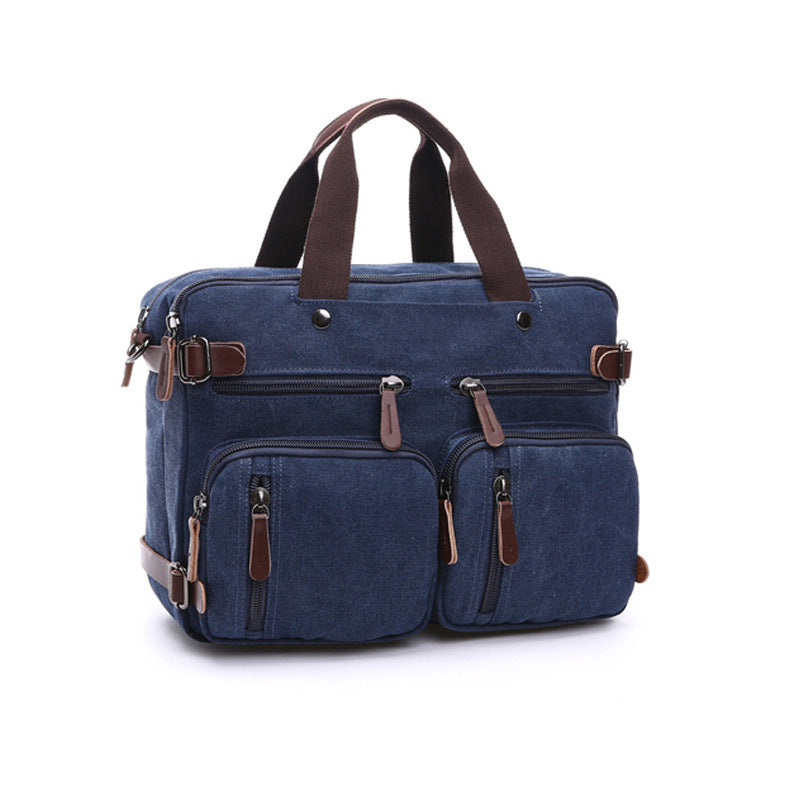 Canvas Briefcase Mens Canvas Messenger Bag Shoulder Laptop Bag Convertible Backpack
