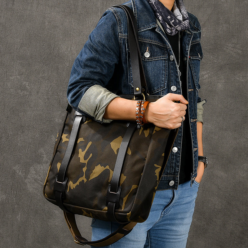 Canvas Men Tote Bag Camouflage Shoulder Bag Vintage Men Messenger Bag ESS399