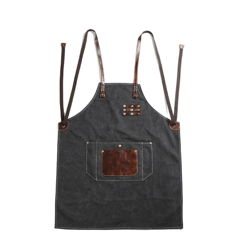 Canvas With Leather Shop Apron Durable Work Apron Craftsman Apron Studio Apron Unisex Apron Adjustable Apron FX888055