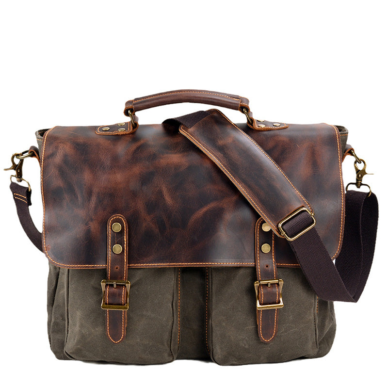 Classic Canvas Messenger Bag Vintage Minimalist Shoulder Bag for All-Purpose Use Unisex Satchel Bag