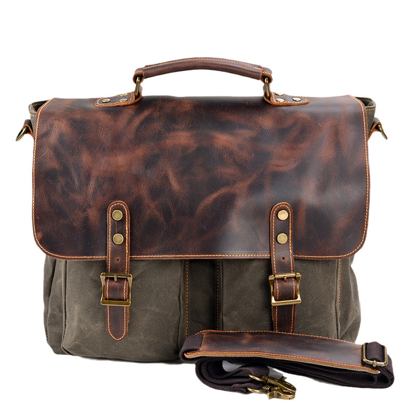 Classic Canvas Messenger Bag Vintage Minimalist Shoulder Bag for All-Purpose Use Unisex Satchel Bag