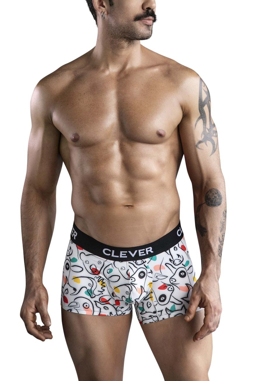 Clever Moda Men's Underwear 1725 Grange Trunks Color White