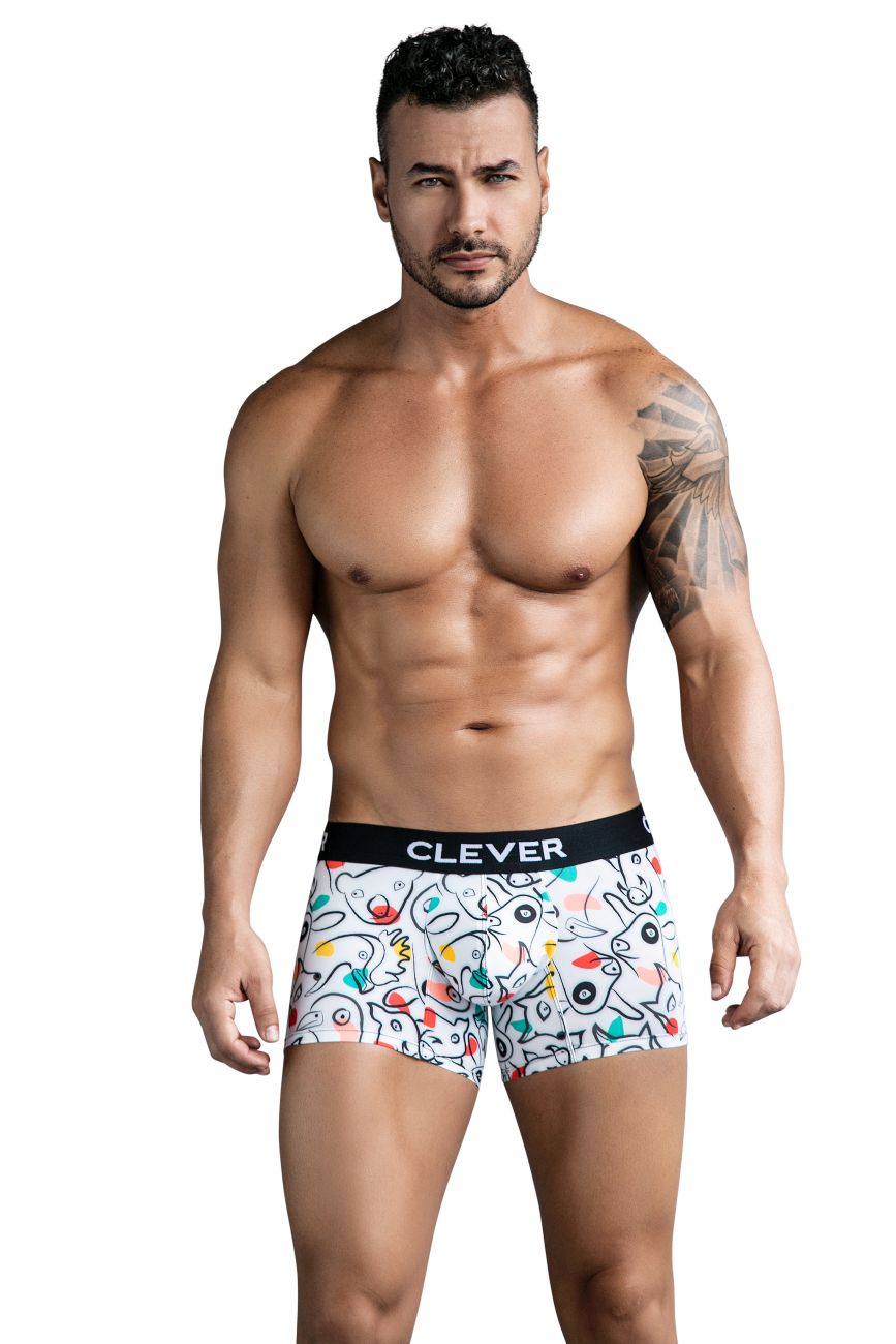 Clever Moda Men's Underwear 1725 Grange Trunks Color White