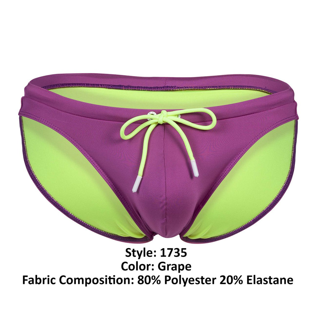 Clever Moda Men's swimwear 1735 Vivo Swim Briefs Color Grape