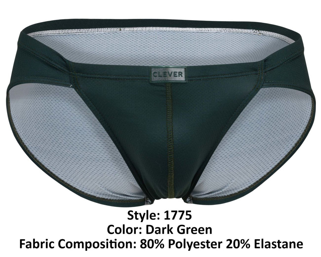 Clever Moda Men's Underwear 1775 Optimo Briefs Color Dark Green