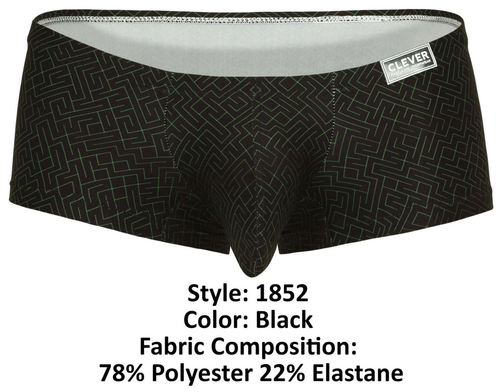 Clever Moda Men's Underwear 1852 Laberin Trunks Color Black