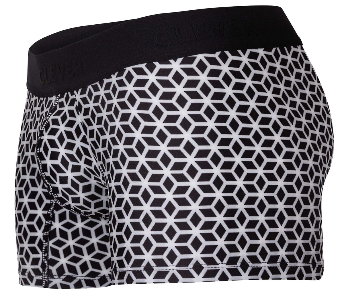 Clever Moda Men's Underwear 1854 Cuadricula Trunks Color White