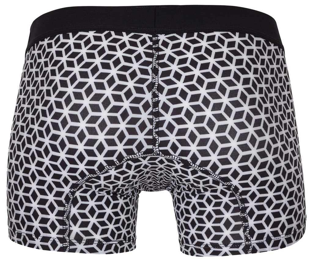 Clever Moda Men's Underwear 1854 Cuadricula Trunks Color White