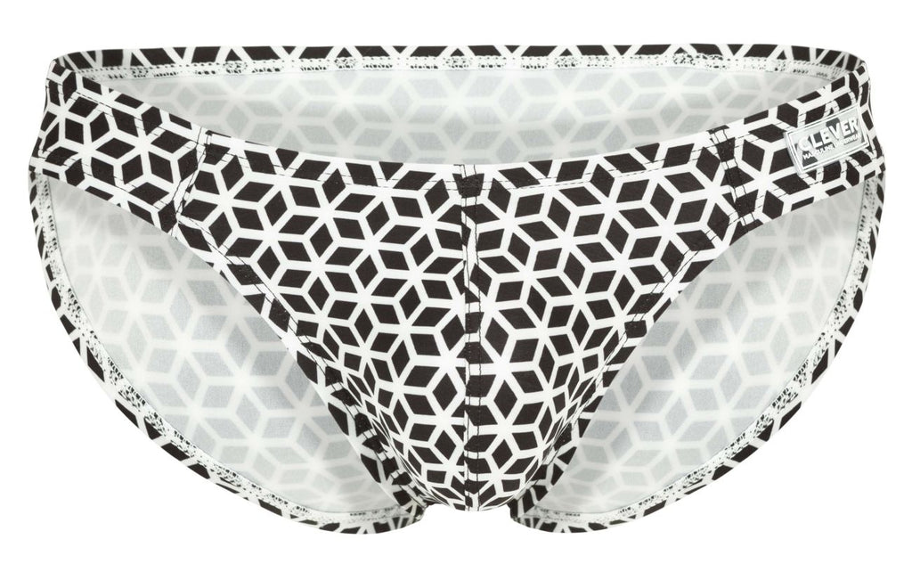 Clever Moda Men's Underwear 1857 Cuadricula Bikini Color White