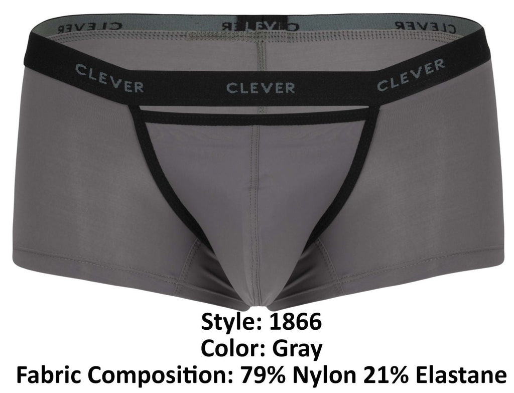 Clever Moda Men's Underwear 1866 Tokio Trunks Color Gray