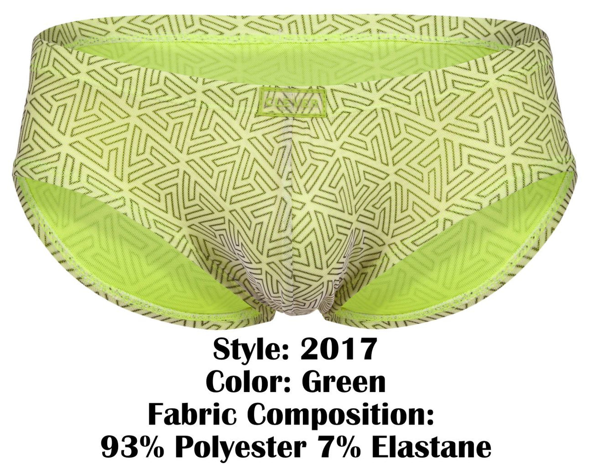 Clever Moda Men's Underwear 2017 Neon Briefs Color Green