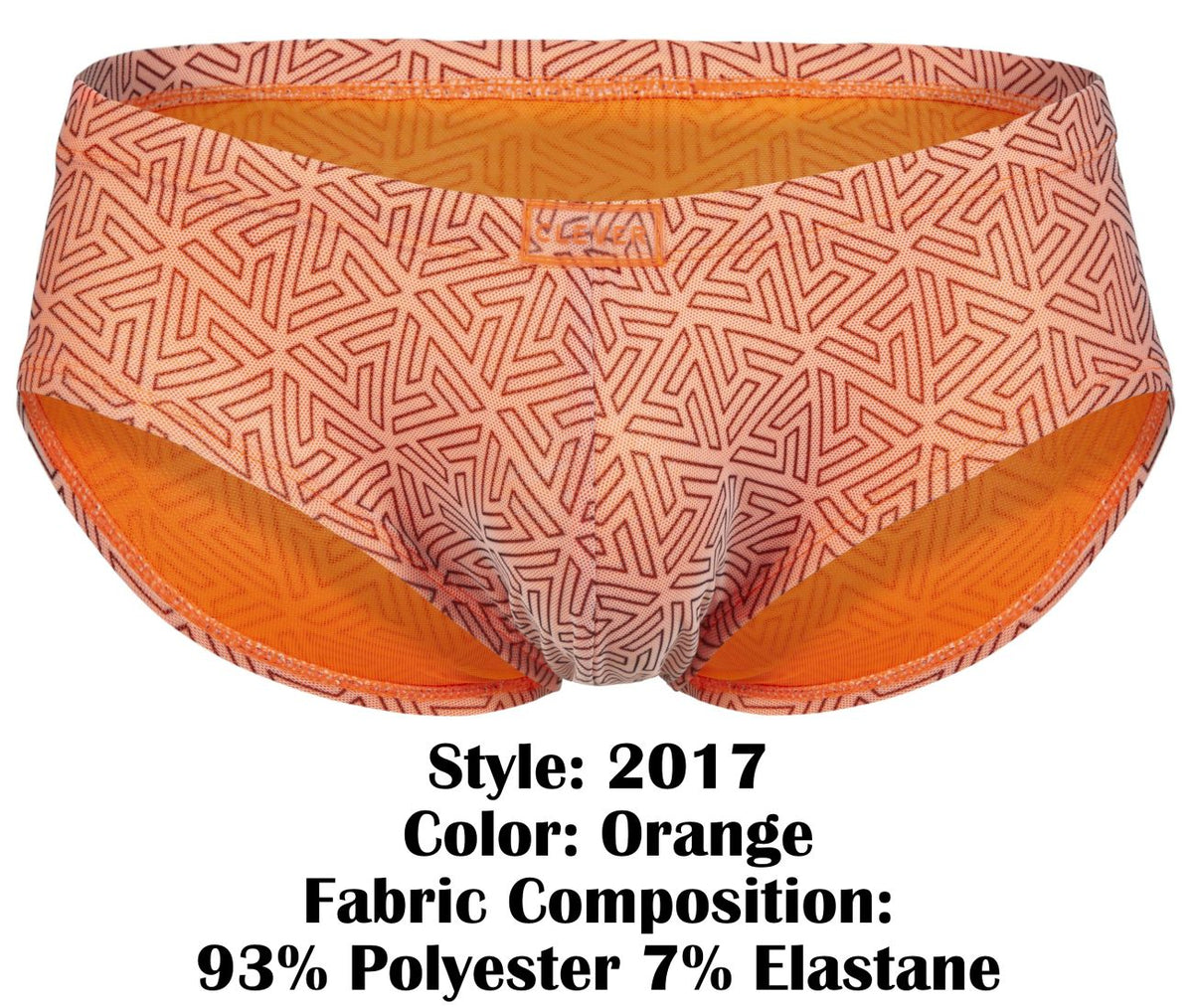 Clever Moda Men's Underwear 2017 Neon Briefs Color Orange